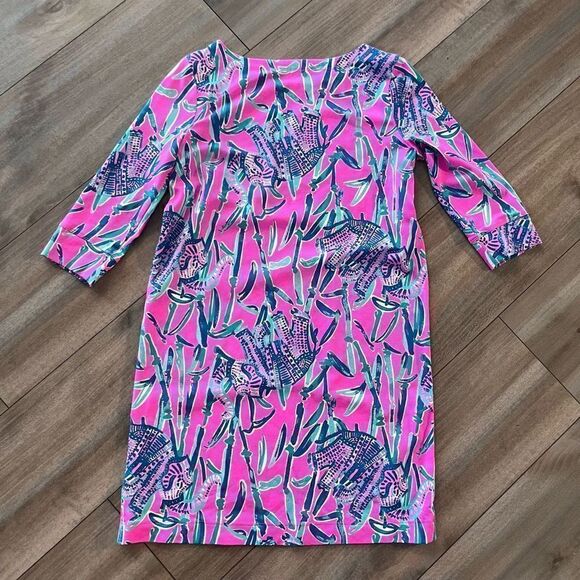 Lilly Pulitzer Pink Pattern Casual Dress Women Small or Kids XL‎ Bin K-47 - Picture 4 of 6